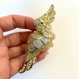 Vintage parrot brooch