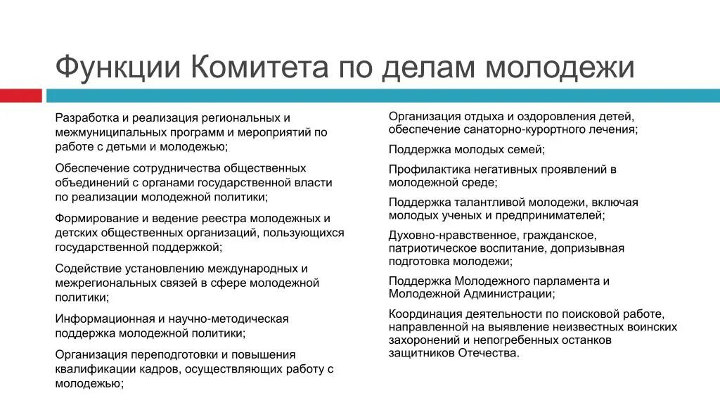 Молодежная политика деятельность. Функции комитета по делам молодежи. Функции молодежной политики. Молодежная политика функции. Комитеты молодежной политики функции.