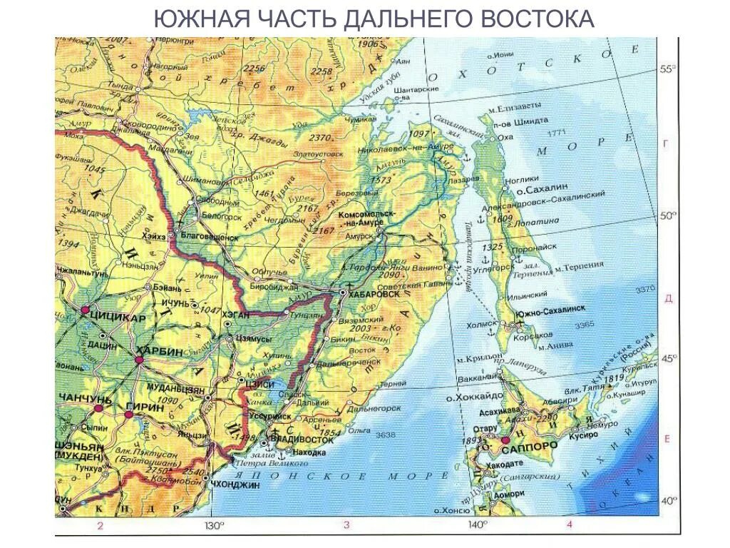 Восточная область россии. Карта дальнего Востока России подробная географическая карта. Дальний Восток на карте России с городами. Дальний Восток на карте России с городами подробная карта. Физ карта дальнего Востока.