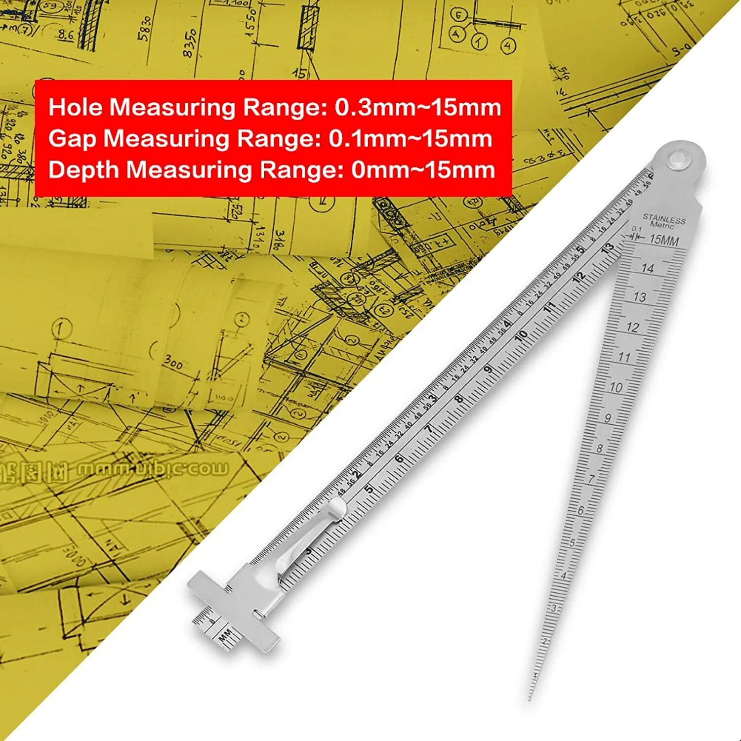 Measuring range. Borehole measurement. when measuring depths. gaps between ruler.