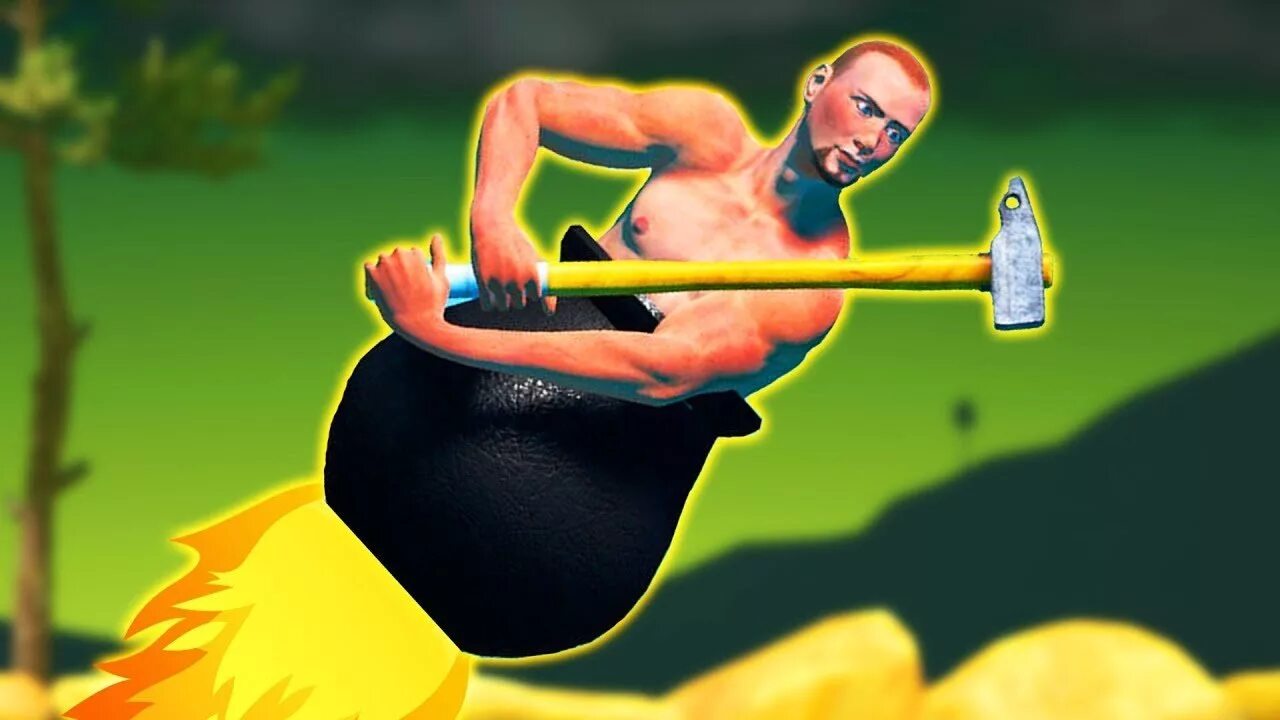 Getting over it спидран. Getting over it with Bennett Foddy стрим. Геттинг овер Бэннет. Чел с кувалдой в котле. Мужик в котле с кувалдой.