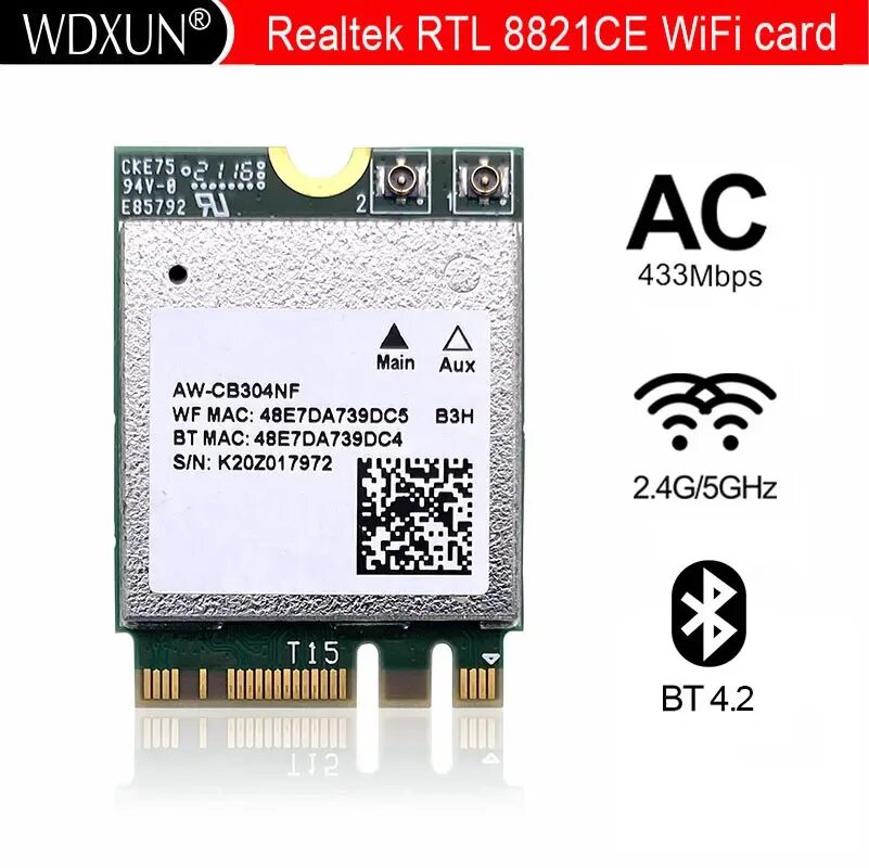 Rtl8821ce 802.11 ac pcie adapter. Realtek 8821ce wireless lan 802.11ac pci-e nic. aw-cb304nf. azwave aw-cb304nf. realtek rtl8723be wireless lan 802.11n pci-e nic.