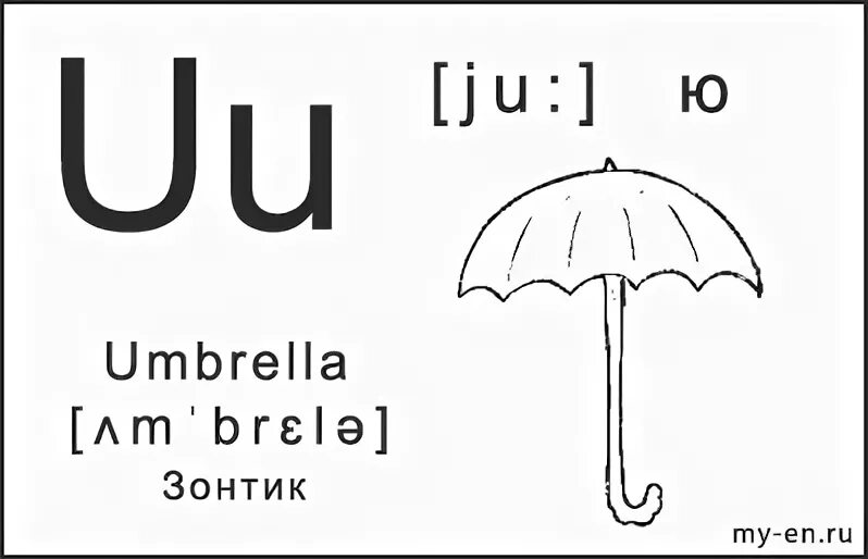 Черный транскрипция. Английская буква u в картинках. Зон ИК пл английскому языку. Карточками английский алфавит черно белый. Карточка с буквой u.