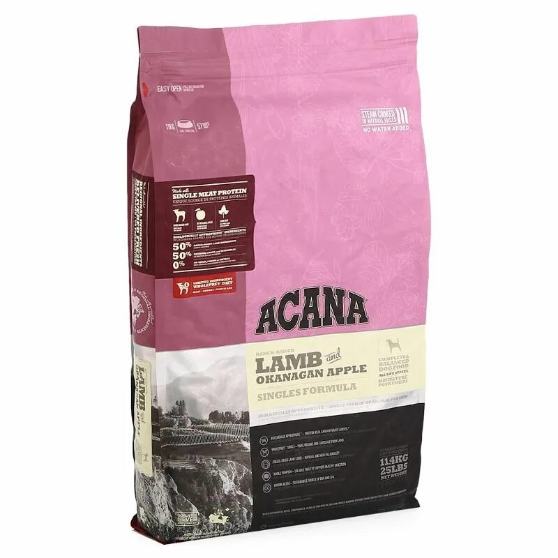 Acana lamb корм. 4 кг. Корм acana lamb hypoallergenic для собак. Корм для собак acana singles ягненок с яблоком 2. Акана корм для собак ягненок с яблоком.