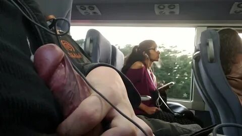 Slideshow cumming on bus in public.