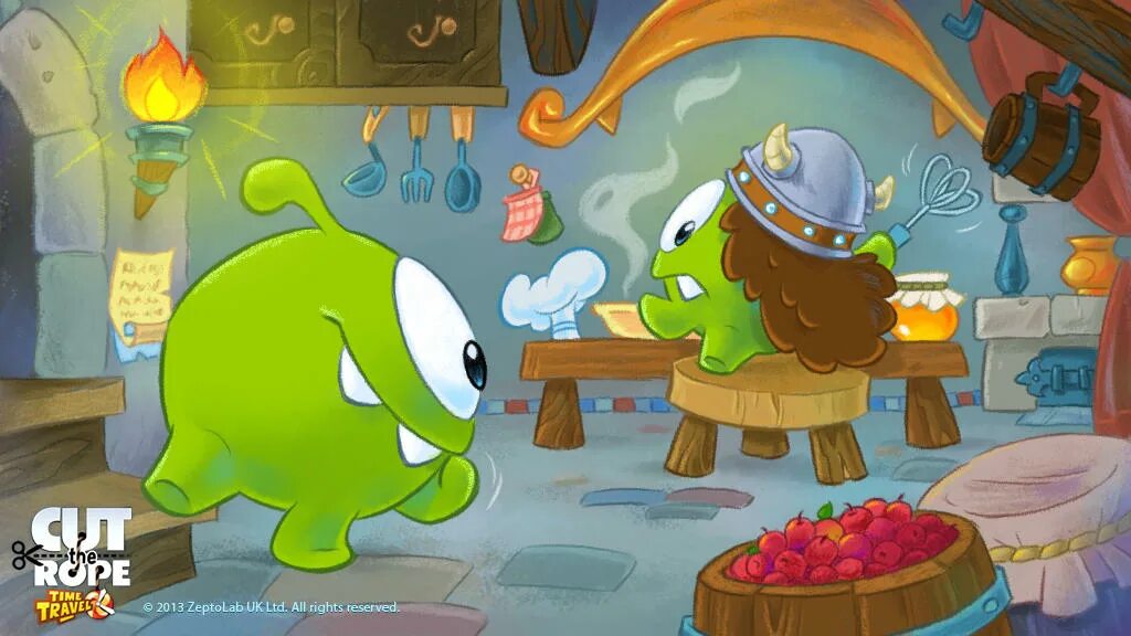 Ам ням время. Игра ам Ням Викинг. Игра «Cut the Rope - time Travel». Приключения амняма путешествие во времени.