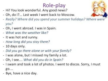 Going on holiday text