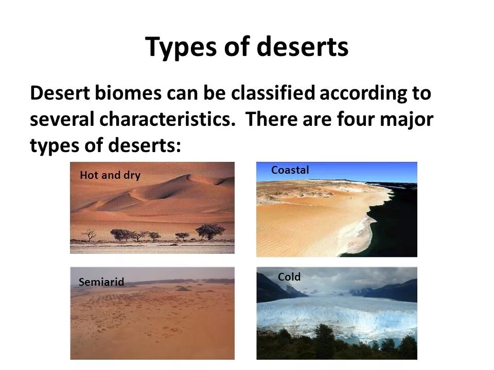 Types of occurred. Types of deserts. types of biomes. desert desert разница. types of desertification unep.