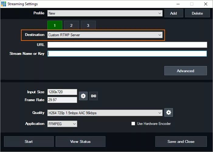 Streaming key