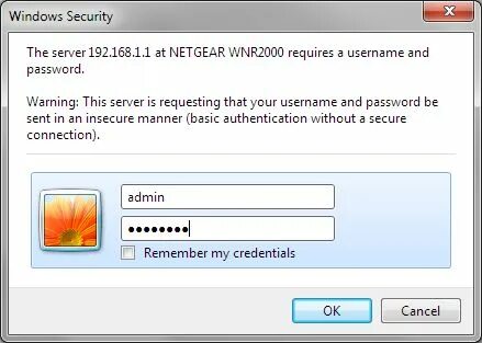 Password warning