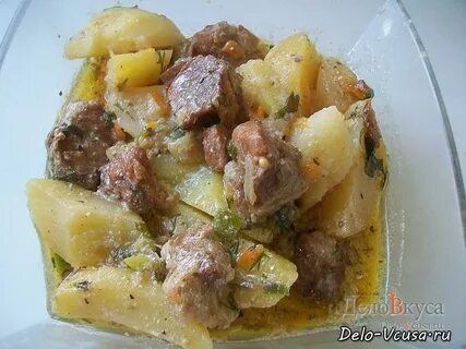 Потушить картошку с мясом и овощами