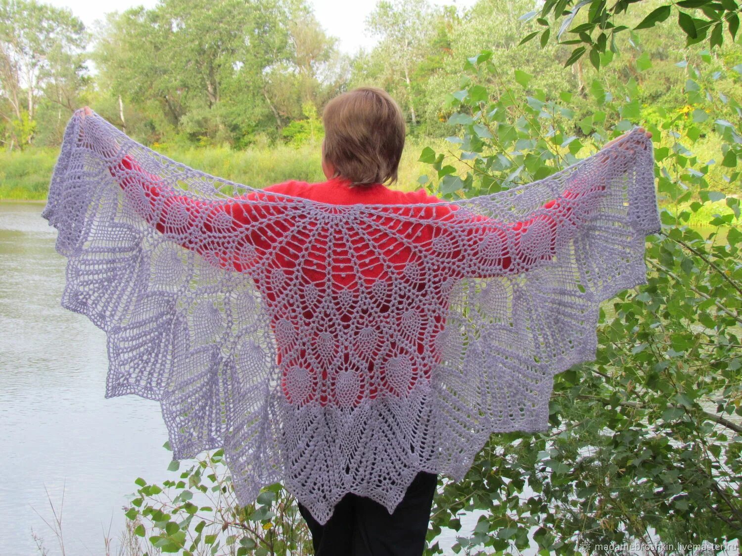 виды шали. вязаная шаль. ажурная шаль мадам баттерфляй. шаль хризантема лидии зигиновой. вязаный платок.
