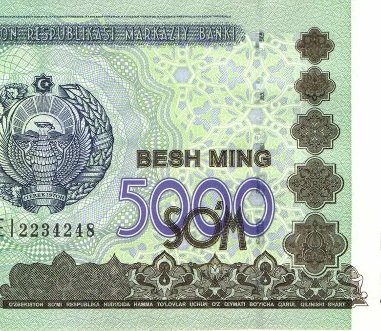 5000 узбекских в рублях. Besh Ming 5000. Купюра 5000 сум Узбекистан. Узбекистан сум 5 5000 сум. Узбекистан 5000 сум 2013 UNC (пресс).