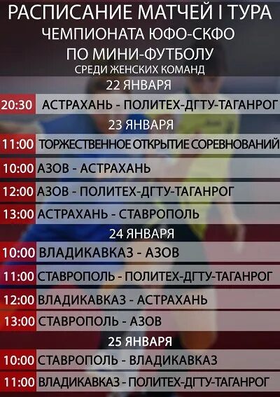 Чемпионат ЮФО по футболу по мини футболу. Расписание Политех Таганрог. Куйбышева таганрог расписание