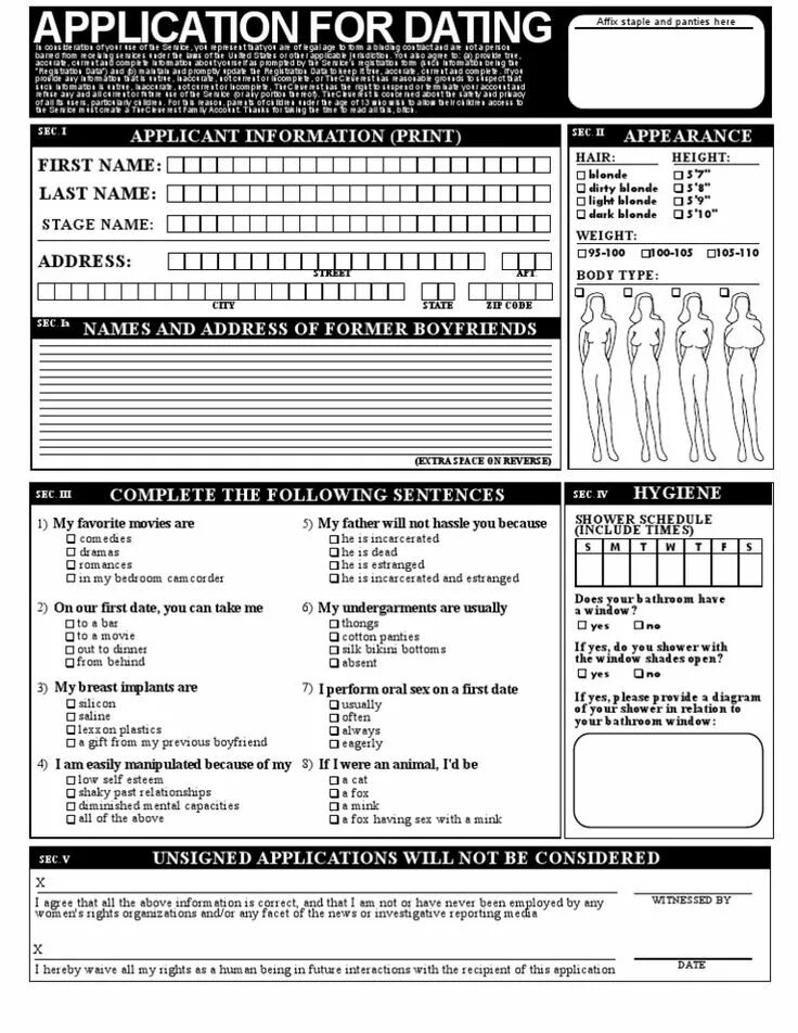 Date of application. Girlfriend application. the official girlfriend application. boyfriend application sheet.