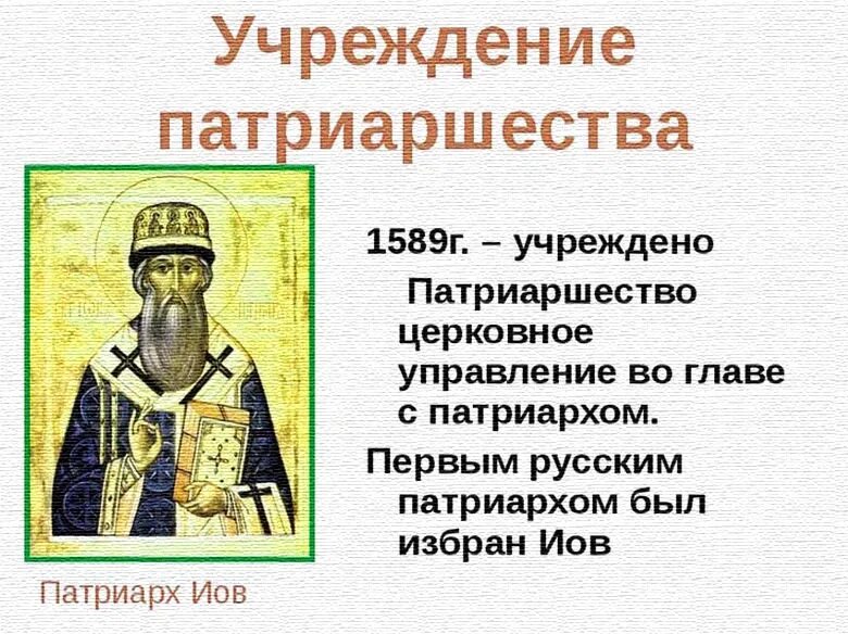 Учреждение патриаршества в россии век