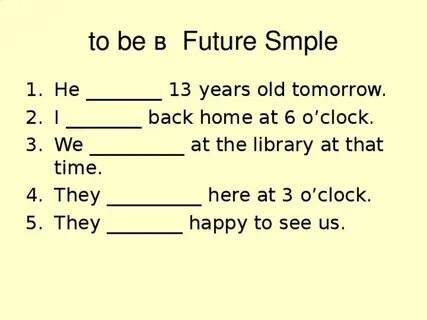 To be in future exercises