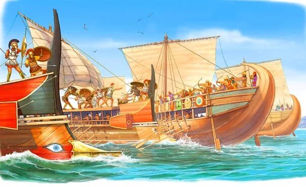 2 саламинское сражение. Персидский корабль саламинская битва. Саламинское сражение корабли персов. Греческие триеры и персидские корабли в битве при Саламине. Персидский корабль трирема.