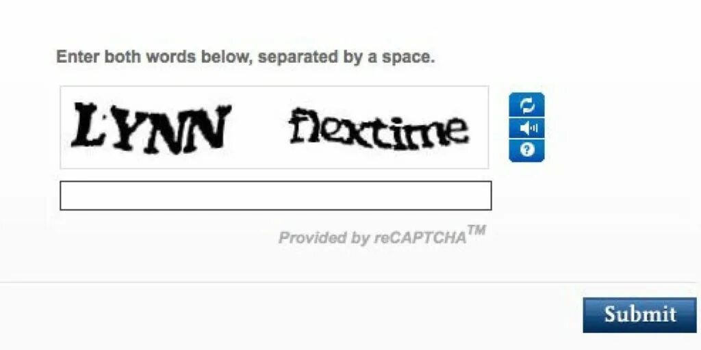 Incorrect captcha