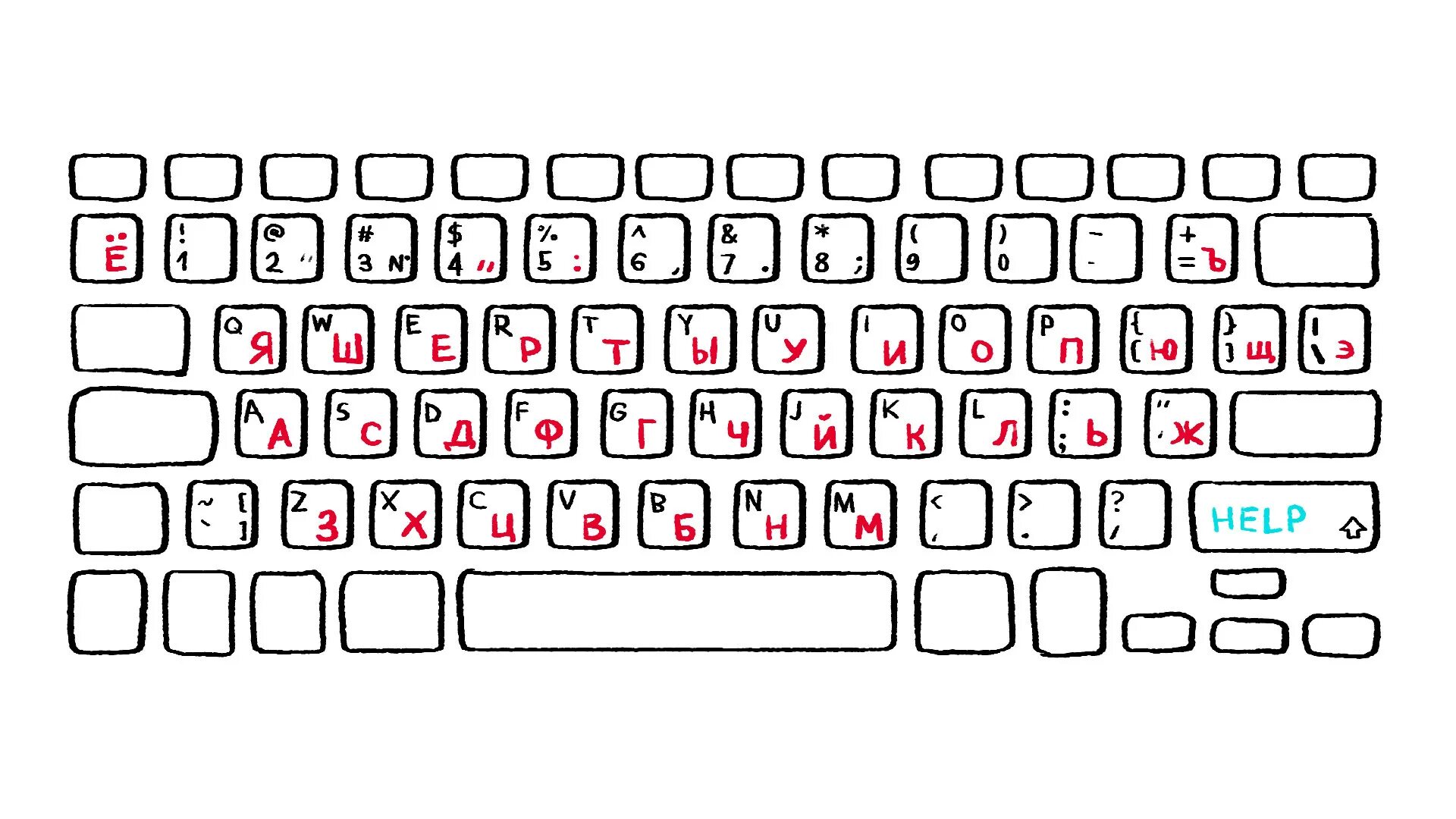 Распечатать раскладку клавиатуры компьютера. QWERTY Keyboard Russian. Клавиатура рисунок. Раскладка русской клавиатуры. Распечатка клавиатуры.