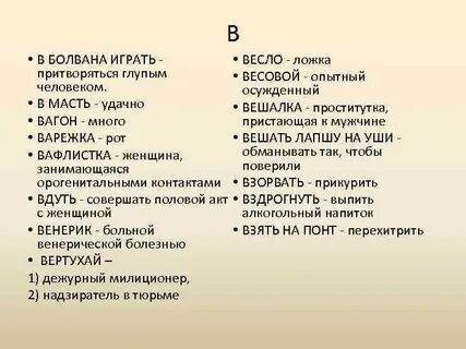 Феня словарь