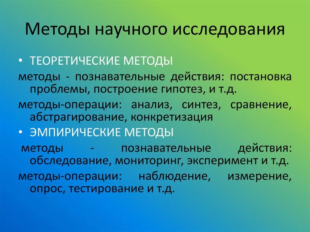 Научная область методики