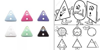 раскраска пуговица треугольная