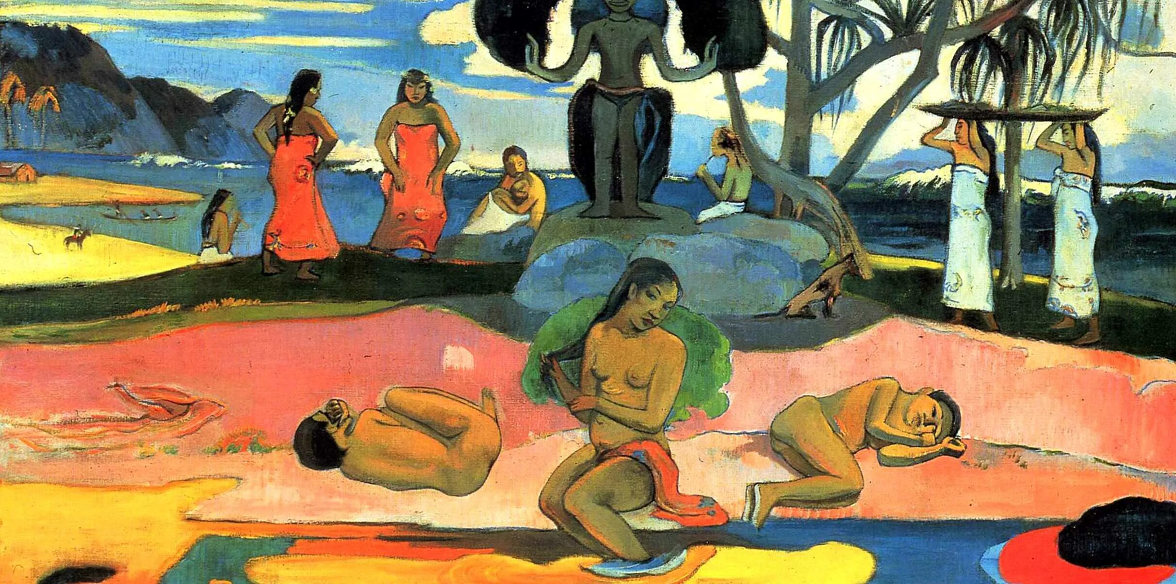 Пейзаж с павлинами, 1892 поль гоген. Гоген пейзаж с павлинами. Поль гоген бретань. Художник поль гоген, пейзажи. Поль гоген бретонская деревня под снегом.