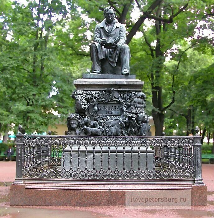 Д пам. Памятник Крылову в летнем саду Санкт-Петербурга. Клодт памятник Крылову.