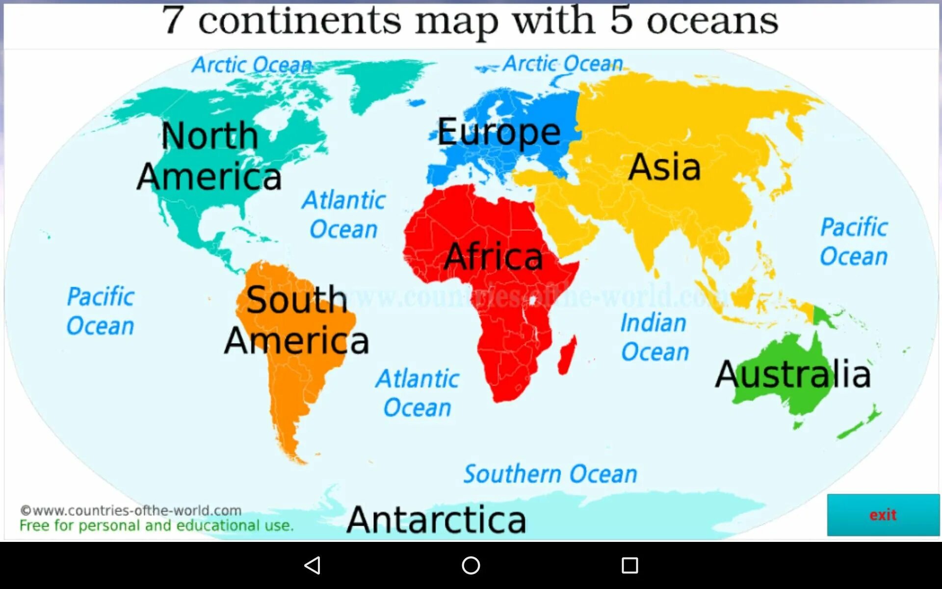 There are four countries. Название континентов на англ. Карта континентов.