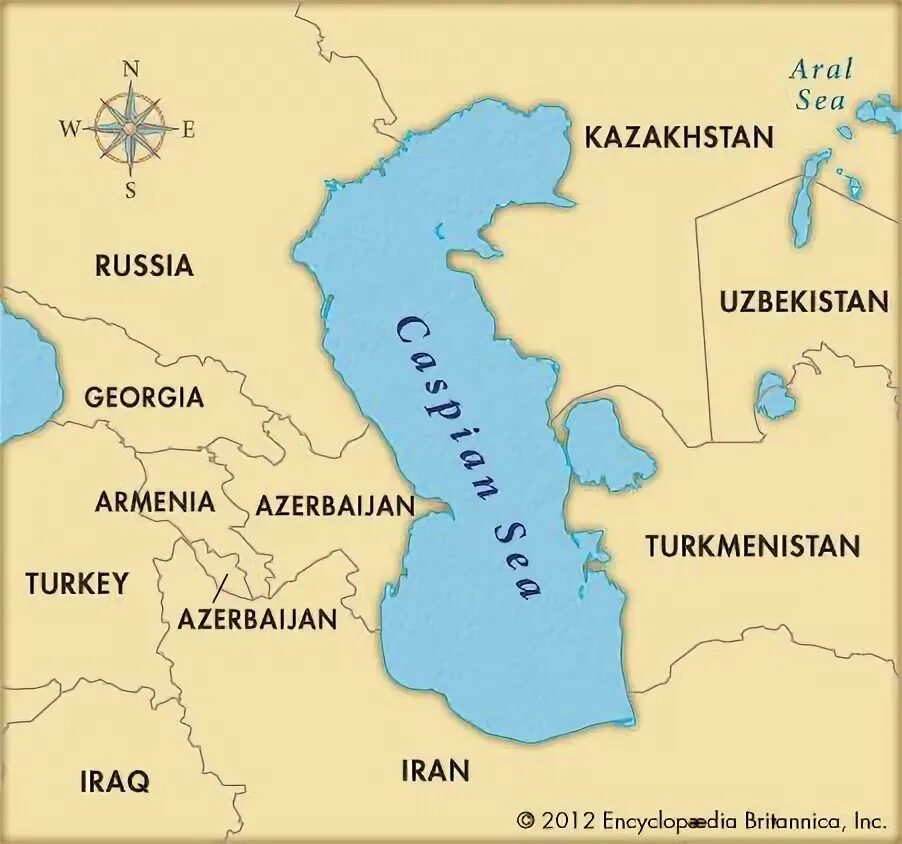 Где находится Каспийское море?
