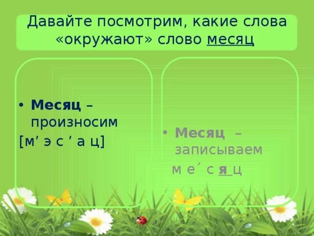 2 значения слова месяц. Слово месяц. Слово месяц месяца. Значение слова месяц. Слово произносим записываем.