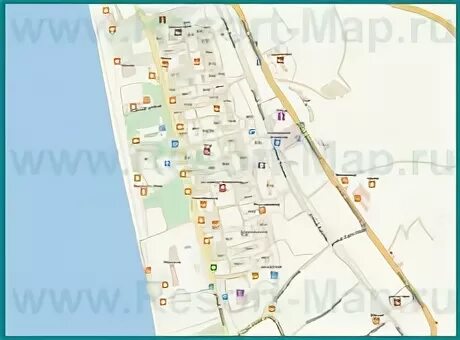 подробная карта гагр с номерами домов