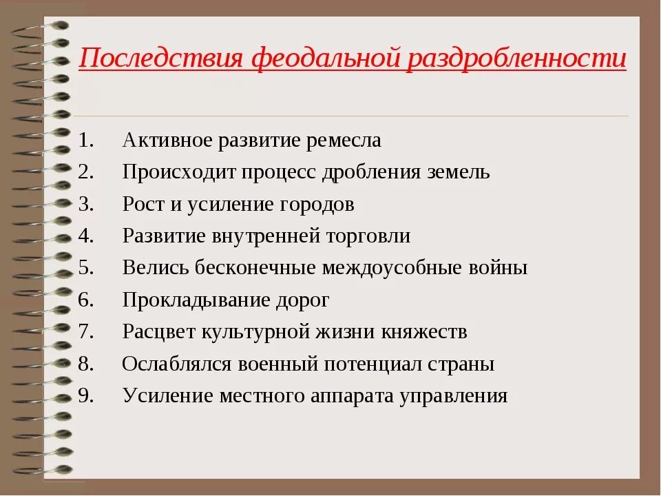 Итоги раздробленности на руси