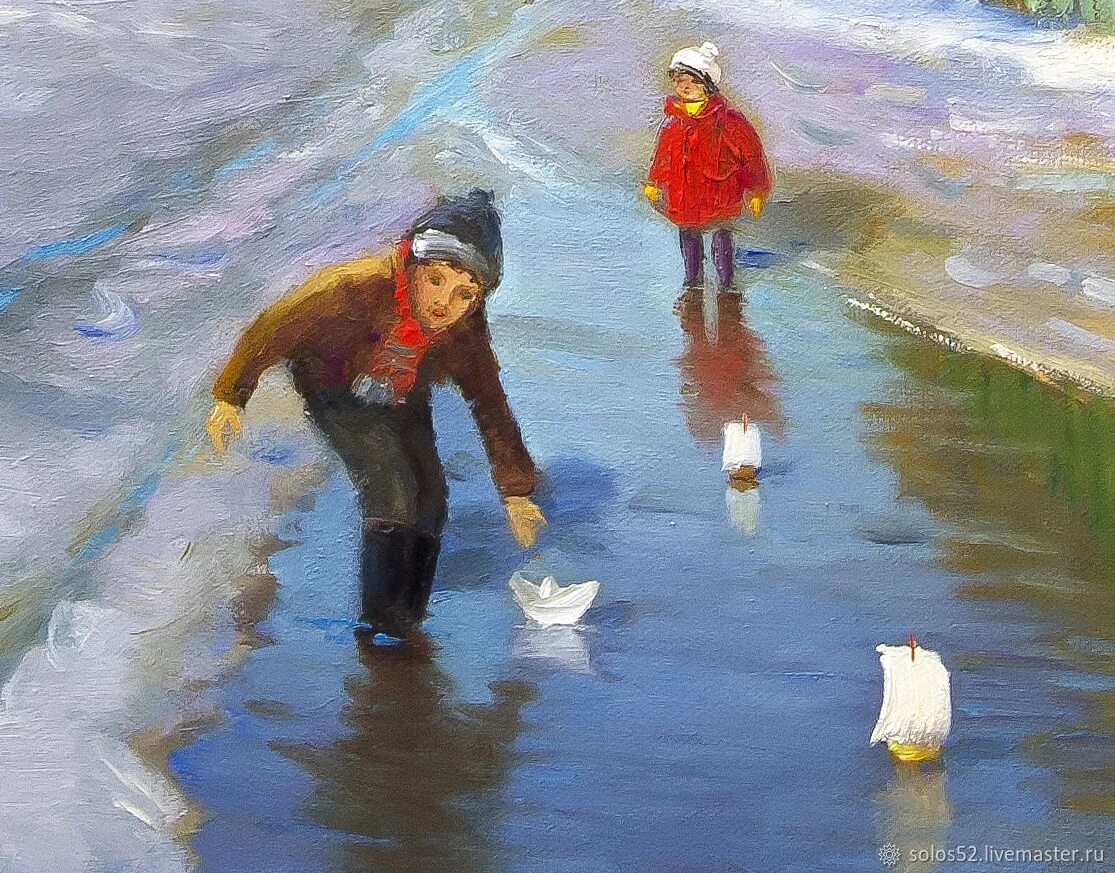 Дети пускают кораблики весной картинки. Весенние ручейки кораблик. Дети пускают кораблики весной картинки. Кораблик в ручье. Кораблик в ручейке.