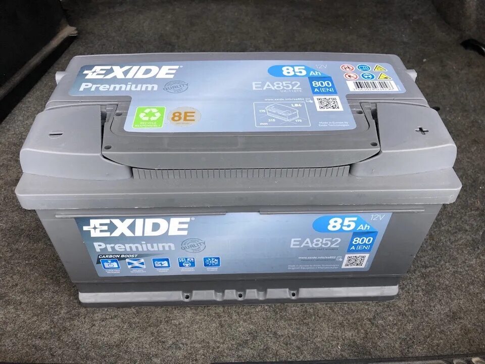 Купить аккумулятор 85. АКБ Exide ea852. Exide Premium 90а. Эксайд аккумулятор для БМВ. Exide аккумулятор в оригинале BMW.
