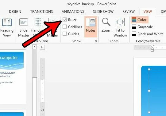 Как повернуть в powerpoint. Линейка в powerpoint. линейка в повер поинт. линейки в powerpoint 2013. как сделать линейку в повер поинт.