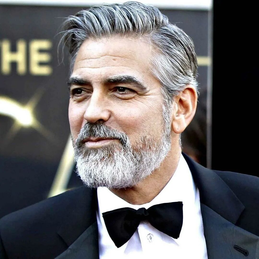 Джордж Клуни. Джордж Клуни с бородой. Джордж Клуни седой. Джордж Клуни фото. Мужские стрижки 50 лет