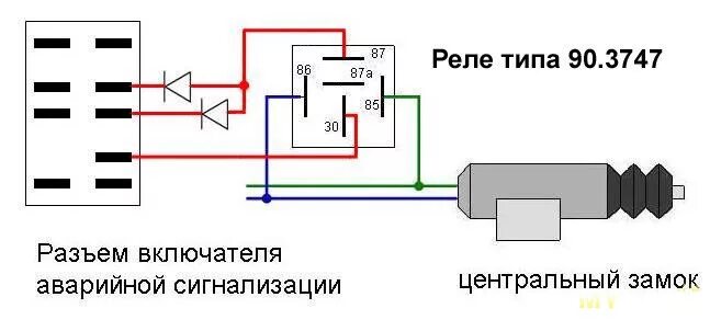 Аварийка замки. Как подключить реле на Центральный замок. Схема подключения сигнализации к центральному замку через реле. Схема подключения 5 контактного реле на Центральный замок. Схема подключения реле центрального замка.