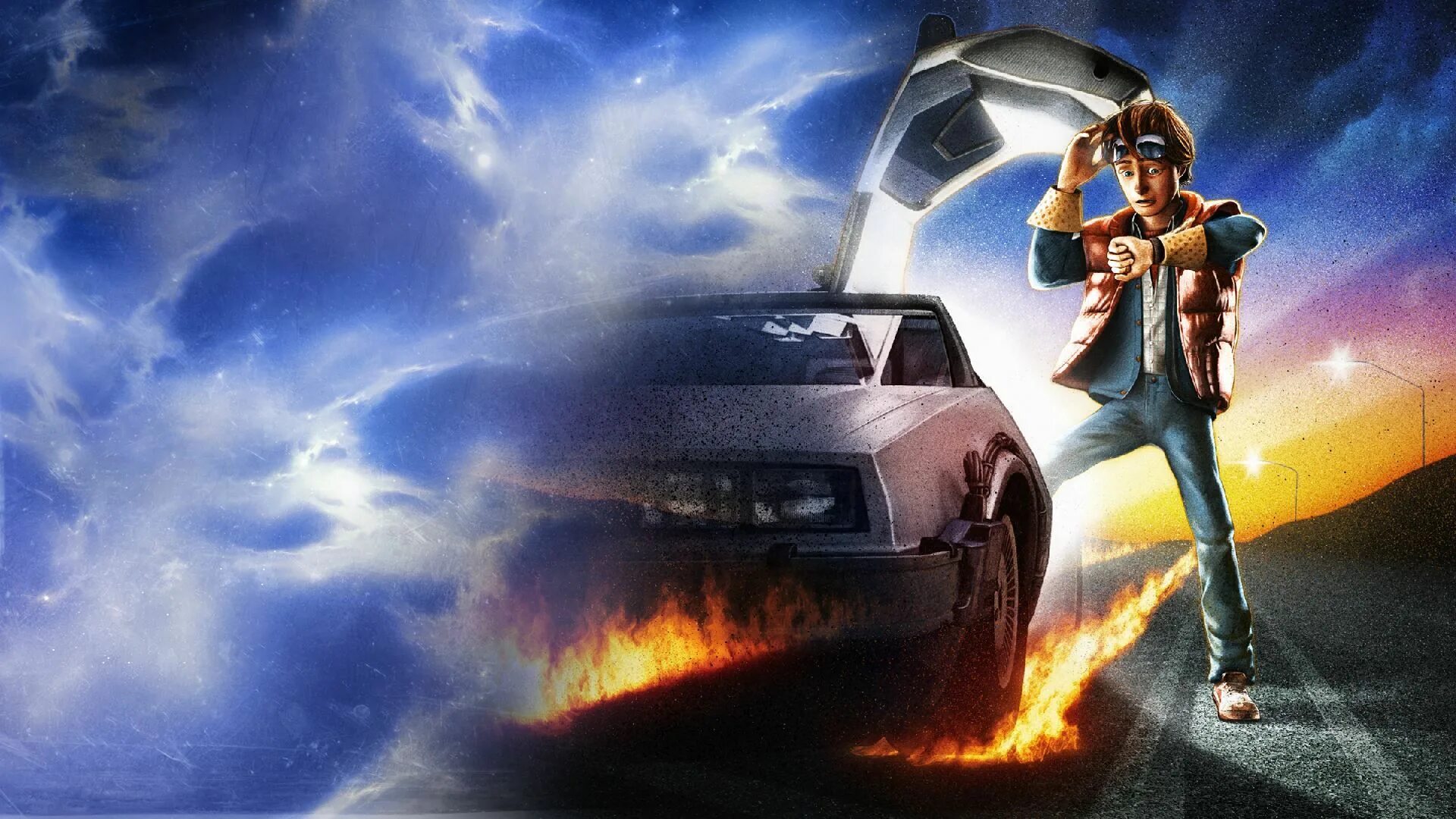 Марти Макфлай и Делориан. Марти Макфлай арт с Делориан. Back to the Future. Back to the Future игра. The d machine