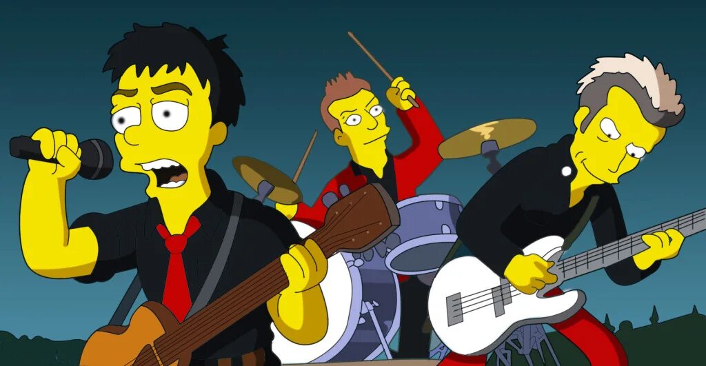 Симпсоны рок группа. Симпсоны рок. Билли Джо Армстронг в Симпсонах. Барт симпсон рок.