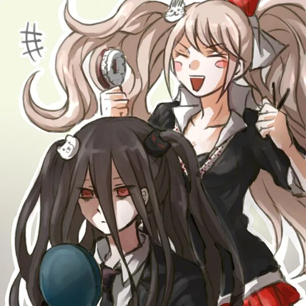 Утехи сестренки митарай. Джунко Мукуро и Изуру. Junko and Izuru. Danganronpa Изуру и Джунко. Джунко Нагито и Изуру.