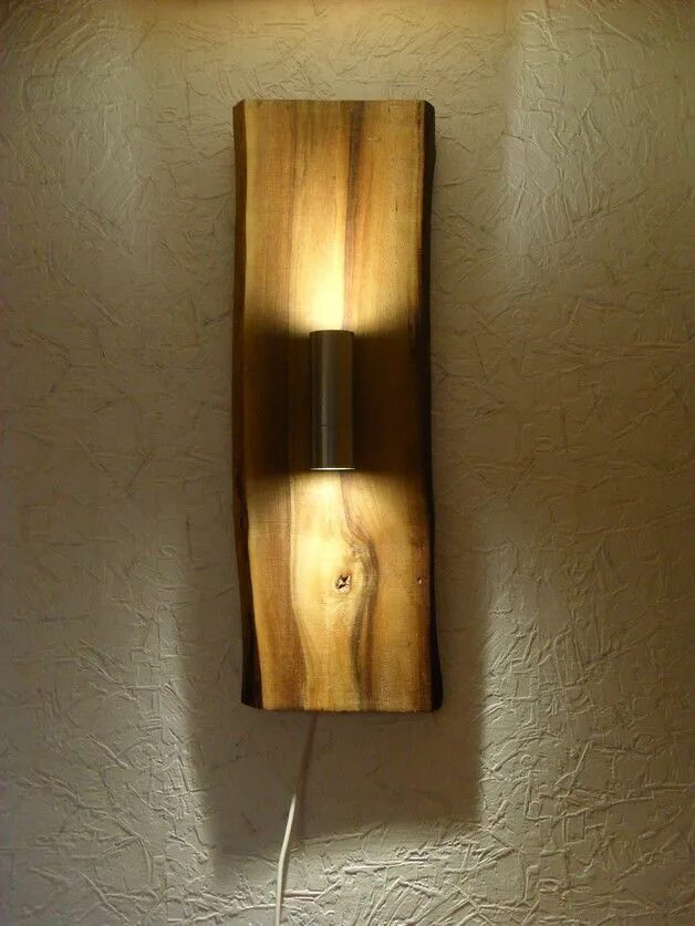 Lámpara de pared, aplique de madera recuperada con cuerda, iluminación de lámpar