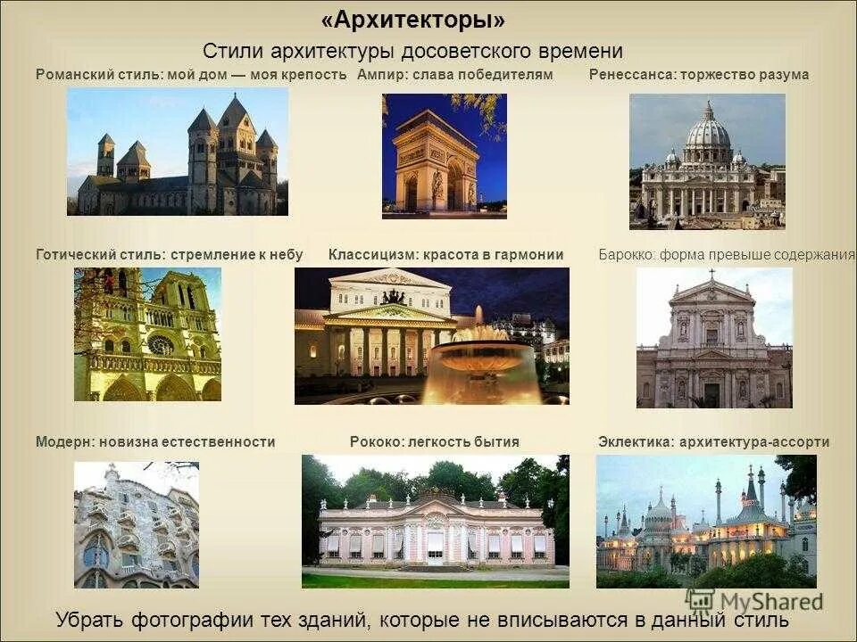 Пример городов россии в разные века. Стили архитектуры названия. Архитектурные стили в архитектуре. Художественные стили в архитектуре. Здания разных эпох.