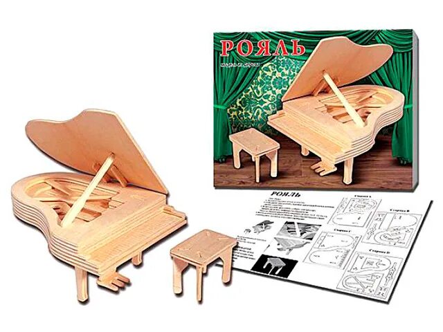 Схемы сборки деревянных моделей пианино и роялей Hot New Wood Assembly DIY toy for 3D wooden model puzzles Piano Music Puzzles