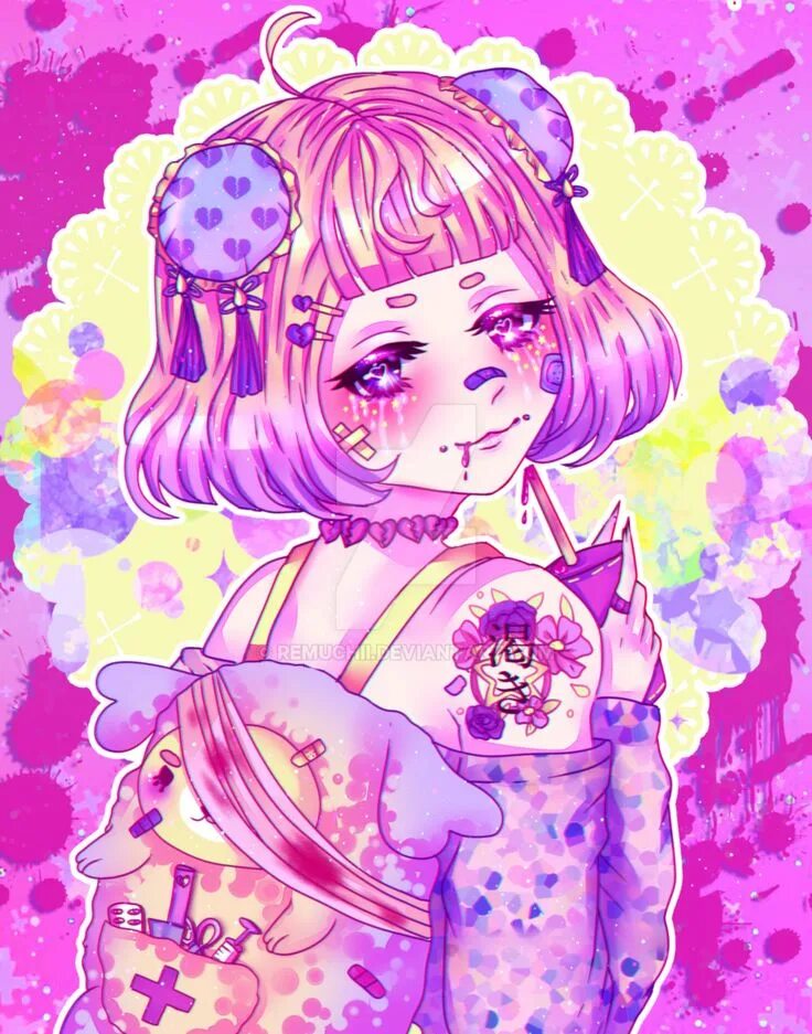 Стиль Pastel goth kawaii. Pastel goth арт Каваи. Больной кавай арт.