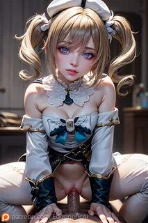 ...ai hands, barbara (genshin impact), blonde hair, blue eyes, detailed, eu...