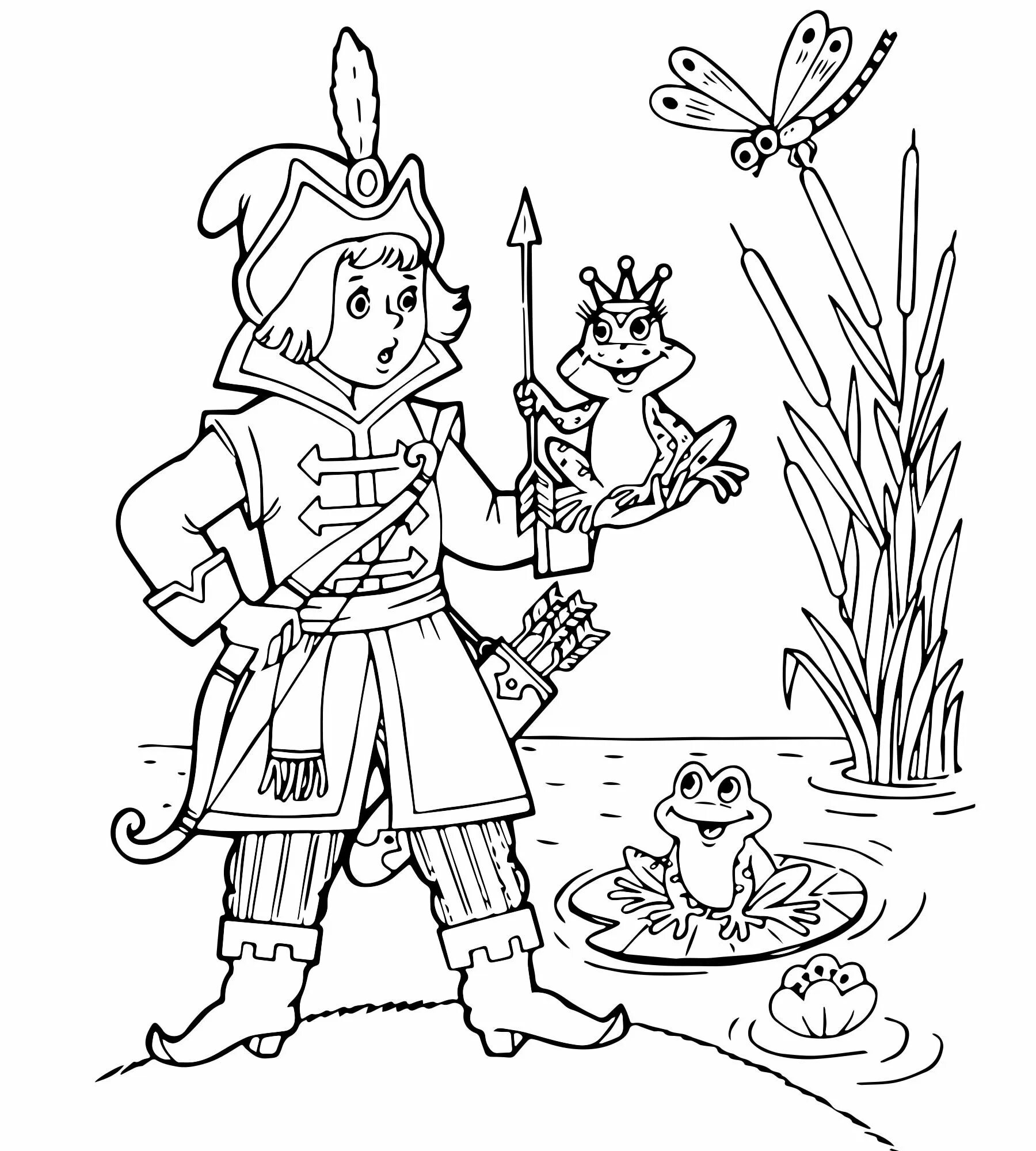 Царевна-лягушка сказка раскраска для детей. Раскраска по сказке Царевна лягушка для детей.