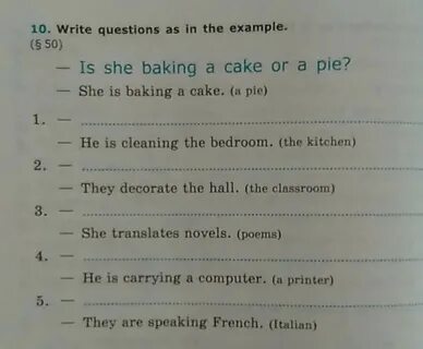 Vocabulary a write as in the example