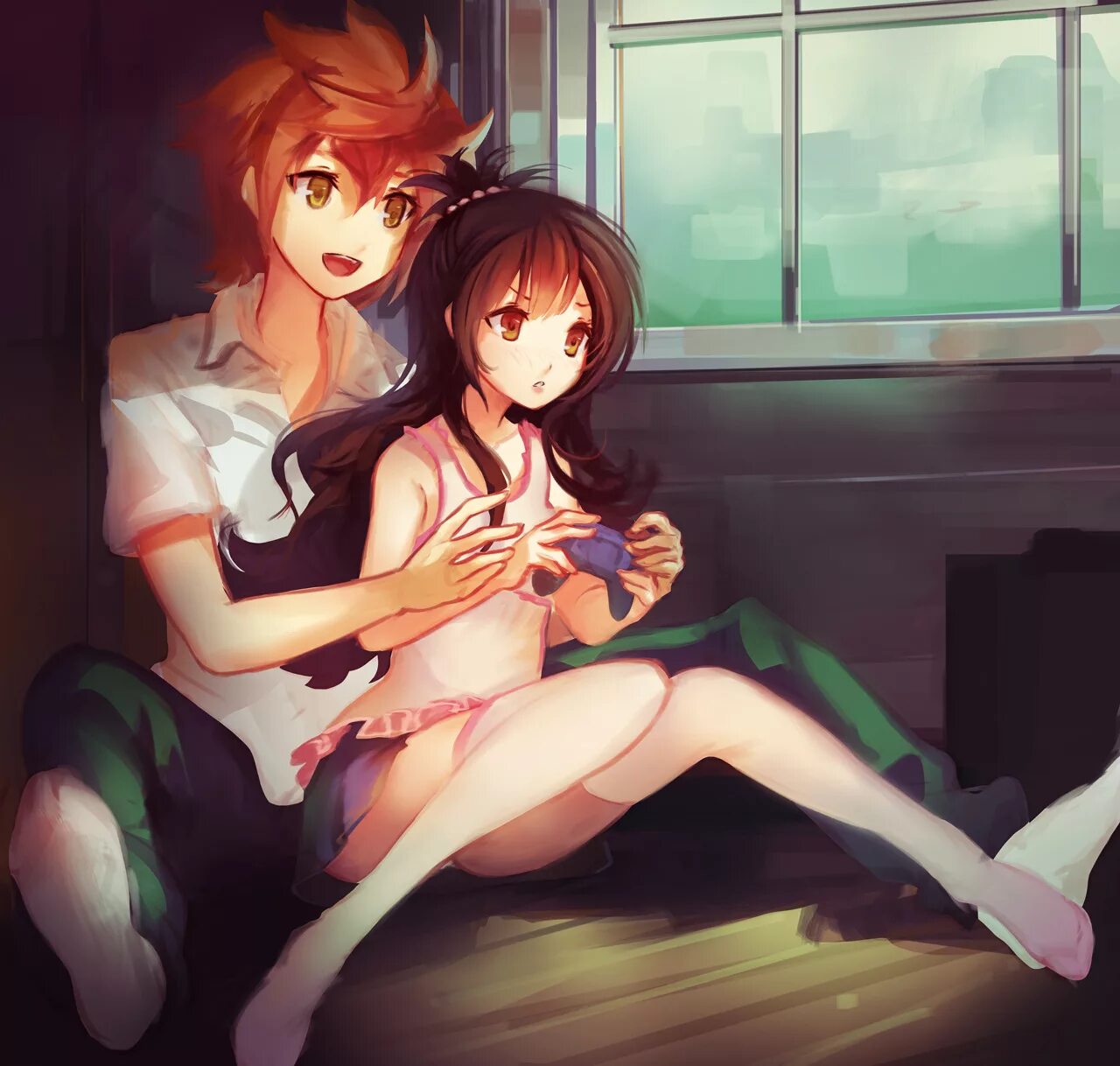 Учит дочь. Панцу юри. Юри сестры. Мирай юри рико. Микан юки эччи.